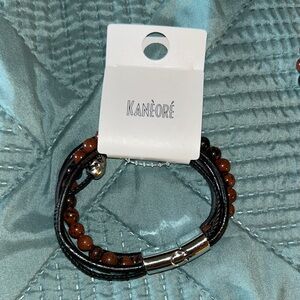 Kanoré Men Brown Beaded Bracelet